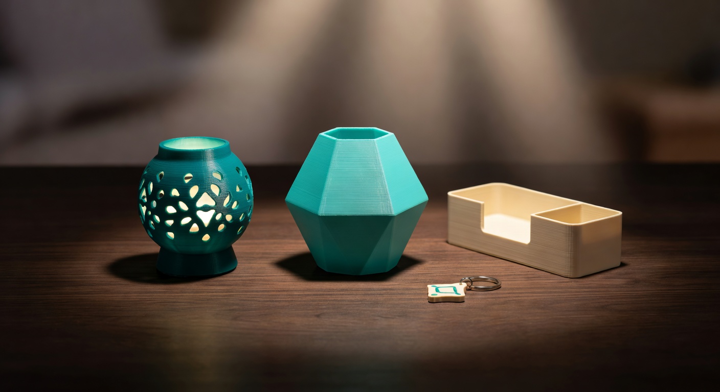 Lindens 3D Druck — Vase, Lithophanien-Lampe, Schlüsselanhänger und Organizer