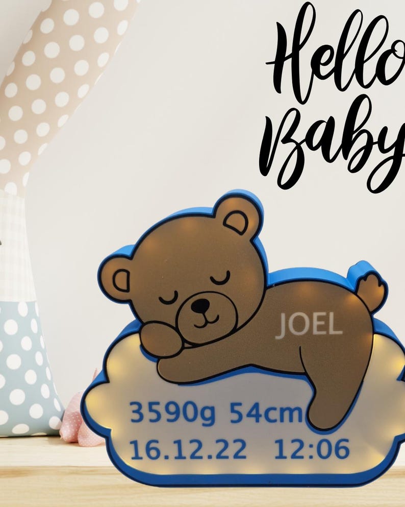 Nachtlicht Baby personalisiert Bär Lampe…